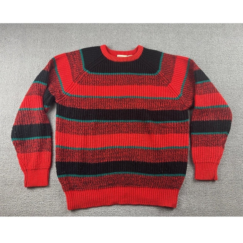 Vintage Contemporary Casuals Sweater Unisex M Multi Color Striped Hong Kong Punk